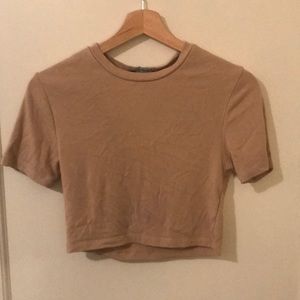 tan zara top